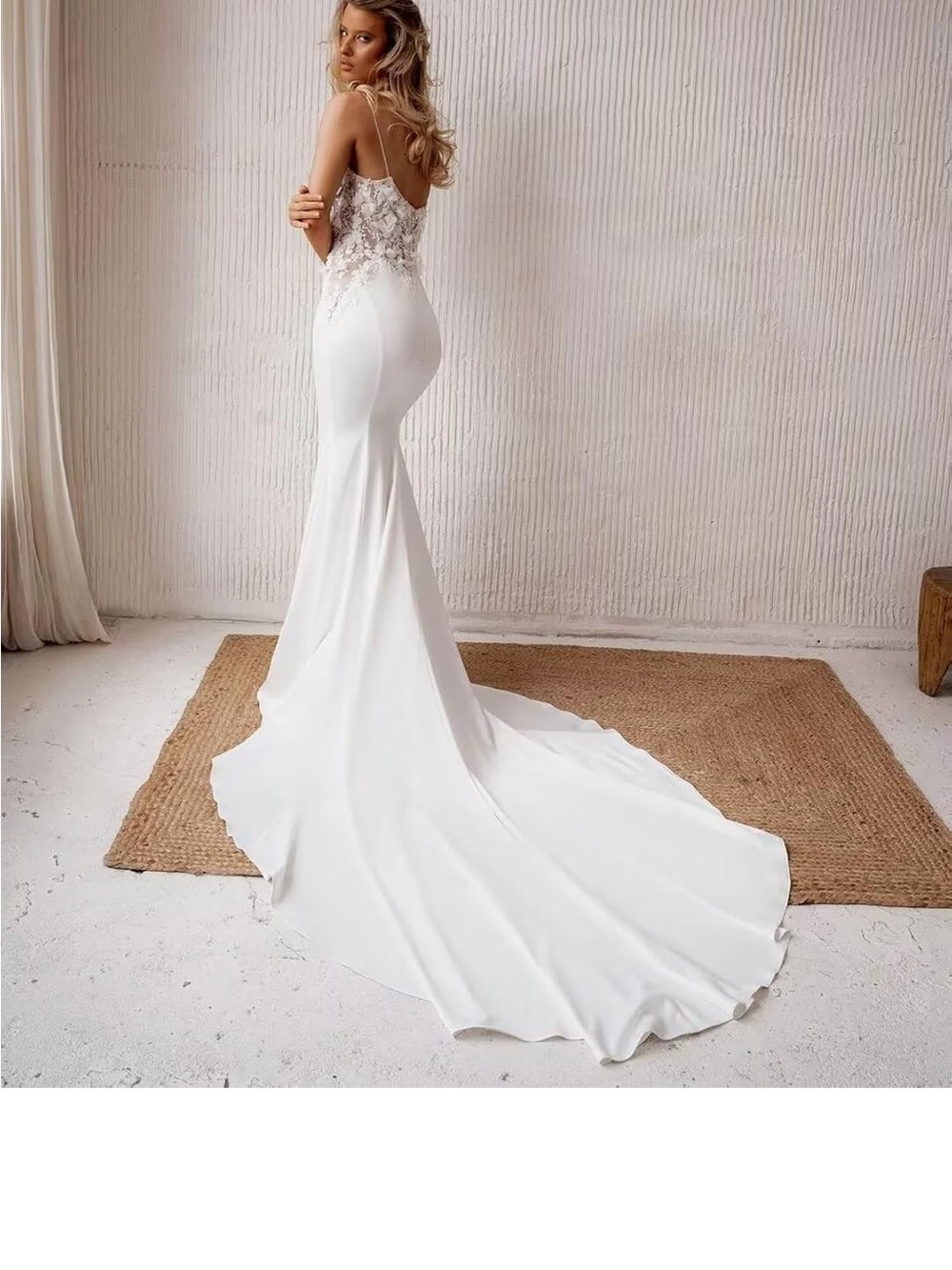 Floral mermaid wedding gown